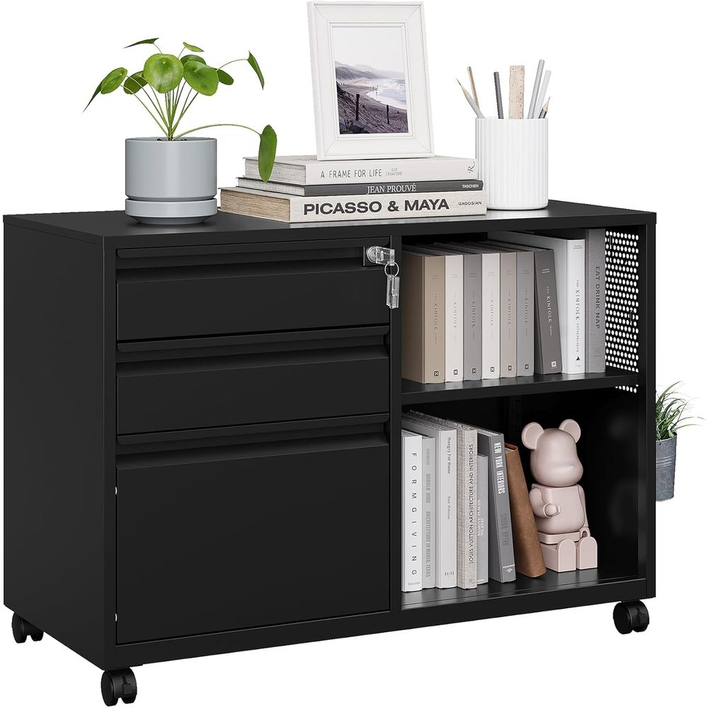 File Cabinet Lateral - 3 Der ile Cabinet with Lock,