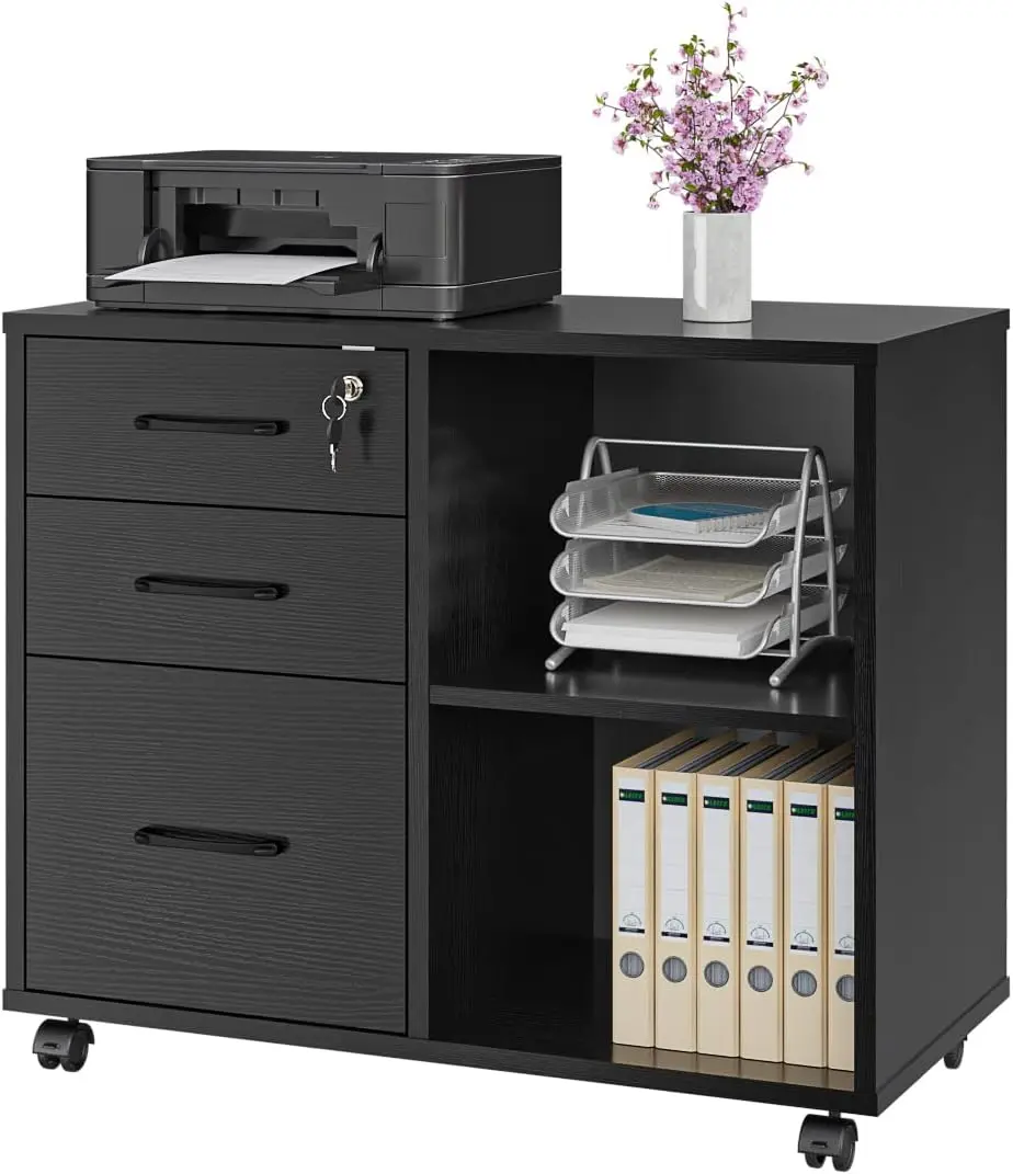 File Cabinet Lateral - 3 Drawer Office File Cabinets, Mobile