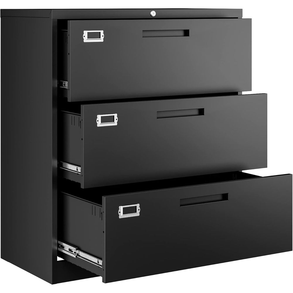 Black Lateral 3 Drawer Locked  - đánh giá và giá File Cabinet Lateral