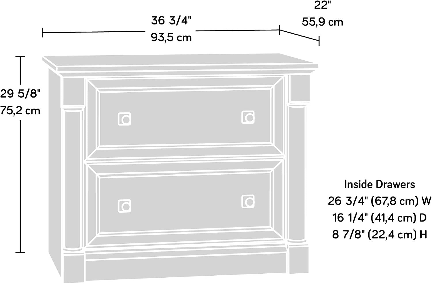 Palladia 2 Drawer File Cabinet - đánh giá và giá File Cabinet Lateral